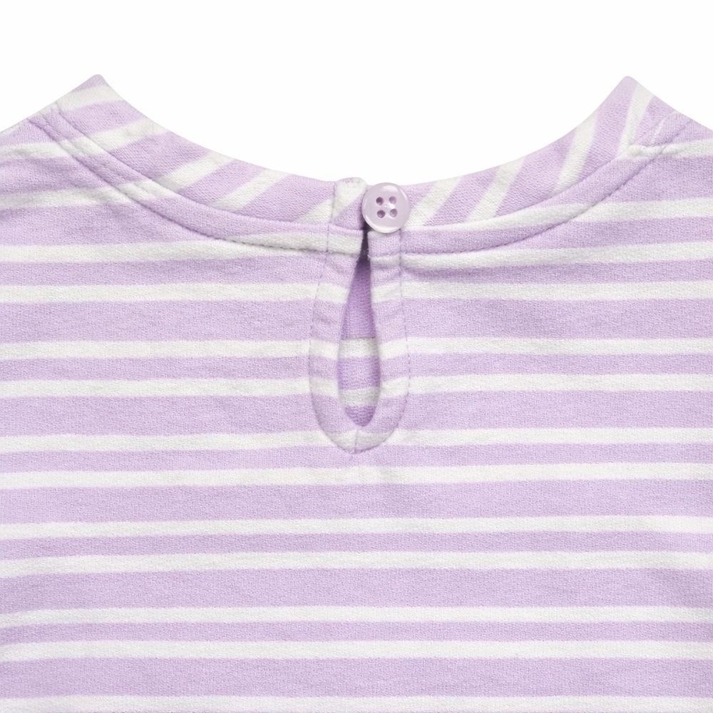 Cat & Jack Baby Girl Bunny Easter Dress 12M | Purple Striped Flutter Sleeve - Picture 4 of 9
